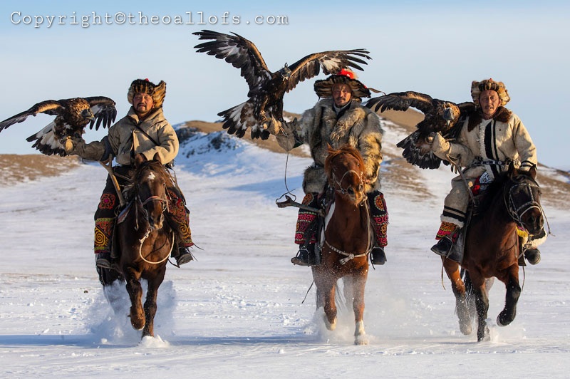 Eagle Hunters on the Way to the Festival