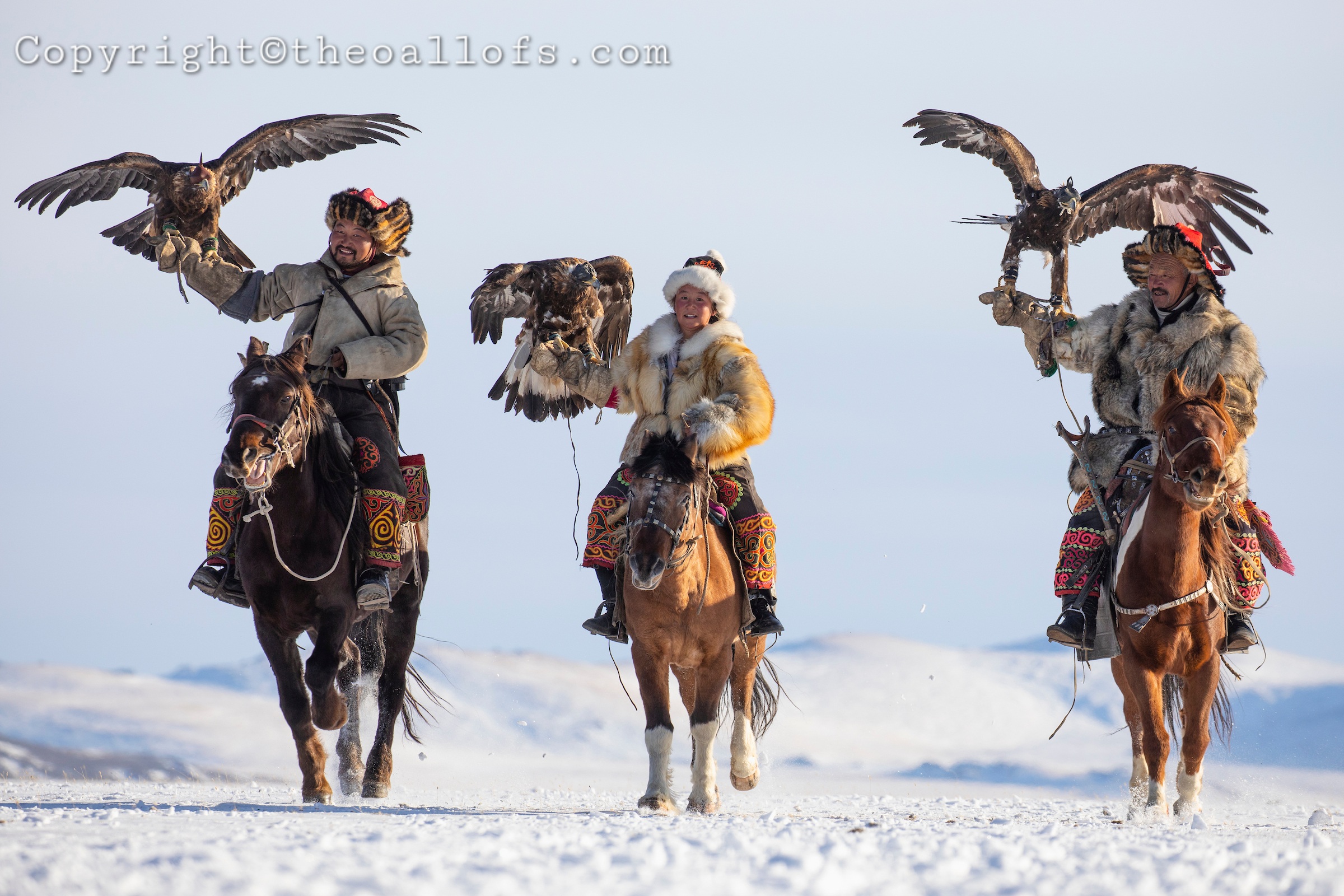 Eagle Hunters on the Way to the Festival